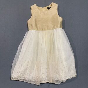 George Girls Gold Sparkle Tulle Dress Party Holiday Size 12